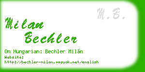 milan bechler business card